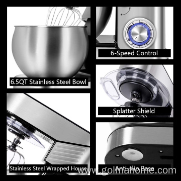 Stainless Steel Stand Mixer 6L 6 Speeds Tilt-Head